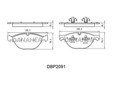 DBP2091 DANAHER Комплект тормозных колодок, дисковый тормоз