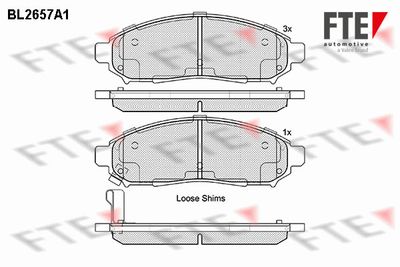 BL2657A1 FTE Комплект тормозных колодок, дисковый тормоз