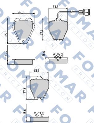 FO900481 FOMAR Friction Комплект тормозных колодок, дисковый тормоз