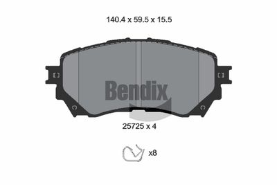 BPD2263 BENDIX Braking Комплект тормозных колодок, дисковый тормоз