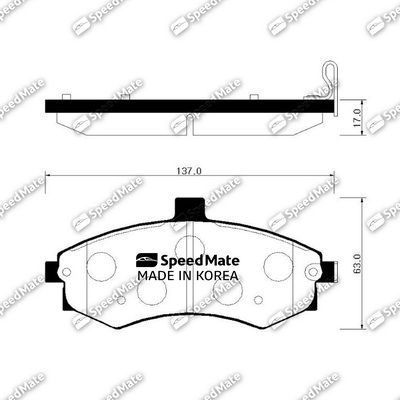 SMBPH025 SpeedMate Комплект тормозных колодок, дисковый тормоз