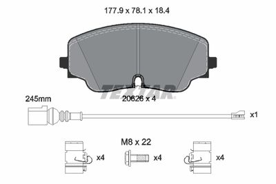 2062601 TEXTAR Комплект тормозных колодок, дисковый тормоз