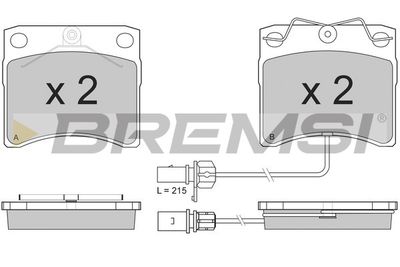 BP2869 BREMSI Комплект тормозных колодок, дисковый тормоз
