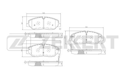 BS1838 ZEKKERT Комплект тормозных колодок, дисковый тормоз