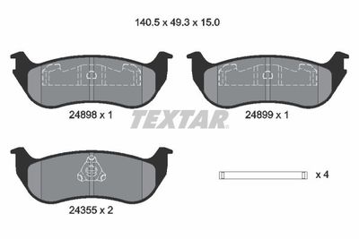 2489803 TEXTAR Комплект тормозных колодок, дисковый тормоз