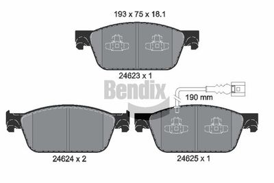 BPD1450 BENDIX Braking Комплект тормозных колодок, дисковый тормоз