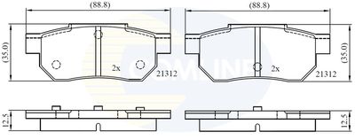 CBP0460 COMLINE Комплект тормозных колодок, дисковый тормоз