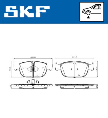 VKBP80446 SKF Комплект тормозных колодок, дисковый тормоз