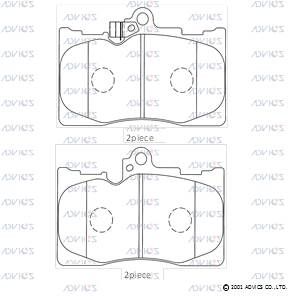 SN133P ADVICS Комплект тормозных колодок, дисковый тормоз