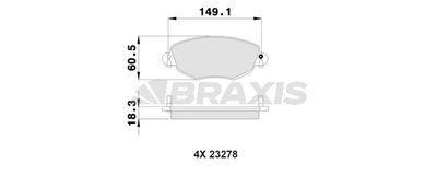 AB0029 BRAXIS Комплект тормозных колодок, дисковый тормоз