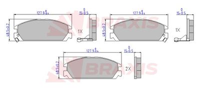 AA0645 BRAXIS Комплект тормозных колодок, дисковый тормоз