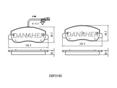 DBP2190 DANAHER Комплект тормозных колодок, дисковый тормоз