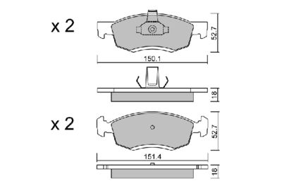 BPRE1012 AISIN Комплект тормозных колодок, дисковый тормоз