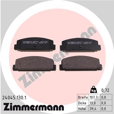 240451301 ZIMMERMANN Комплект тормозных колодок, дисковый тормоз