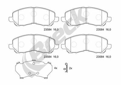 235840070100 BRECK Комплект тормозных колодок, дисковый тормоз