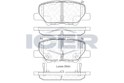 182118 ICER Комплект тормозных колодок, дисковый тормоз