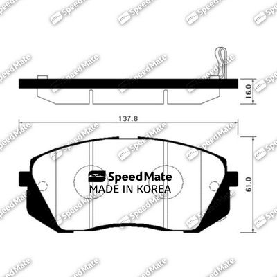 SMBPH037 SpeedMate Комплект тормозных колодок, дисковый тормоз