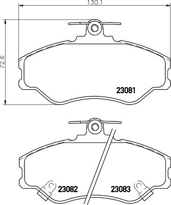 8DB355029011 HELLA Комплект тормозных колодок, дисковый тормоз