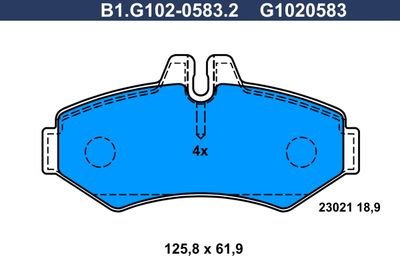 B1G10205832 GALFER Комплект тормозных колодок, дисковый тормоз