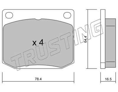 0200 TRUSTING Комплект тормозных колодок, дисковый тормоз