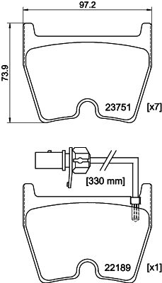 8DB355023081 HELLA Комплект тормозных колодок, дисковый тормоз