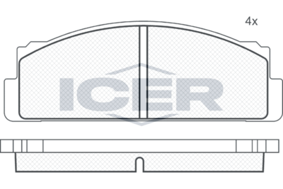 180041 ICER Комплект тормозных колодок, дисковый тормоз