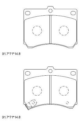 KD3799 ASIMCO Комплект тормозных колодок, дисковый тормоз
