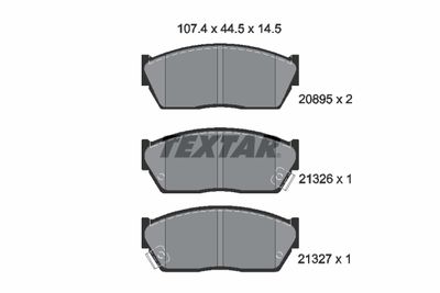 2089502 TEXTAR Комплект тормозных колодок, дисковый тормоз