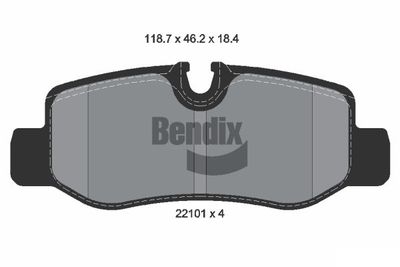 BPD1109 BENDIX Braking Комплект тормозных колодок, дисковый тормоз