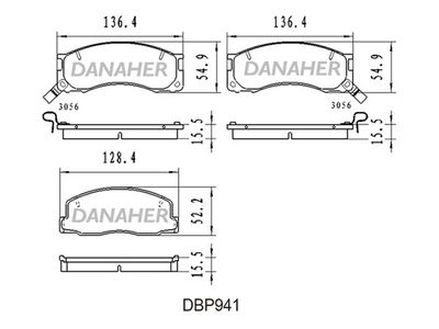 DBP941 DANAHER Комплект тормозных колодок, дисковый тормоз
