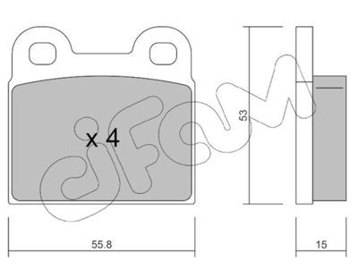8220021 CIFAM Комплект тормозных колодок, дисковый тормоз