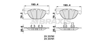 AA0270 BRAXIS Комплект тормозных колодок, дисковый тормоз