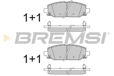 BP3829 BREMSI Комплект тормозных колодок, дисковый тормоз
