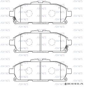 SN185P ADVICS Комплект тормозных колодок, дисковый тормоз