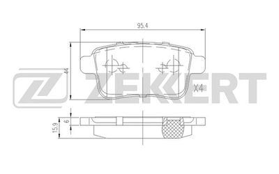 BS2819 ZEKKERT Комплект тормозных колодок, дисковый тормоз