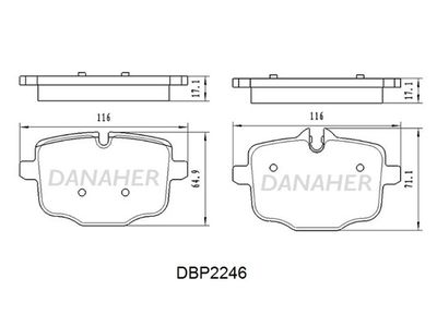 DBP2246 DANAHER Комплект тормозных колодок, дисковый тормоз