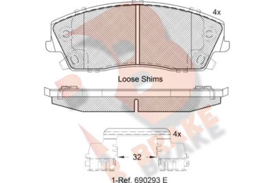 RB2067 R BRAKE Комплект тормозных колодок, дисковый тормоз