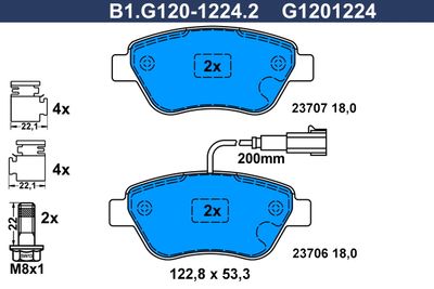 B1G12012242 GALFER Комплект тормозных колодок, дисковый тормоз