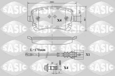 6216088 SASIC Комплект тормозных колодок, дисковый тормоз