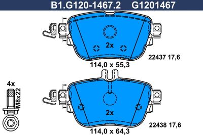 B1G12014672 GALFER Комплект тормозных колодок, дисковый тормоз