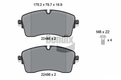 BPD2359 BENDIX Braking Комплект тормозных колодок, дисковый тормоз