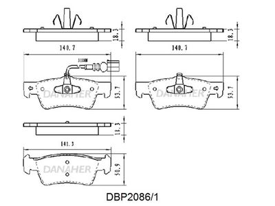 DBP20861 DANAHER Комплект тормозных колодок, дисковый тормоз