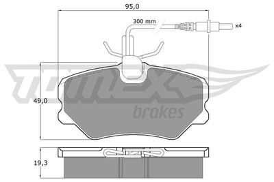 TX10441 TOMEX Brakes Комплект тормозных колодок, дисковый тормоз