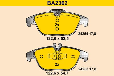 BA2362 BARUM Комплект тормозных колодок, дисковый тормоз
