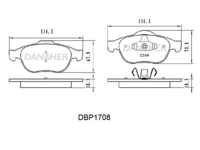 DBP1708 DANAHER Комплект тормозных колодок, дисковый тормоз