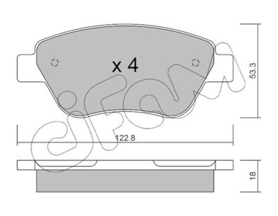 8223211 CIFAM Комплект тормозных колодок, дисковый тормоз
