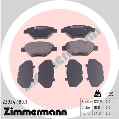 239341801 ZIMMERMANN Комплект тормозных колодок, дисковый тормоз