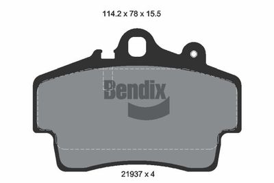 BPD1865 BENDIX Braking Комплект тормозных колодок, дисковый тормоз