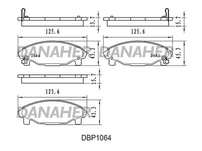 DBP1064 DANAHER Комплект тормозных колодок, дисковый тормоз