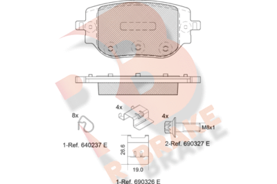 RB2415 R BRAKE Комплект тормозных колодок, дисковый тормоз